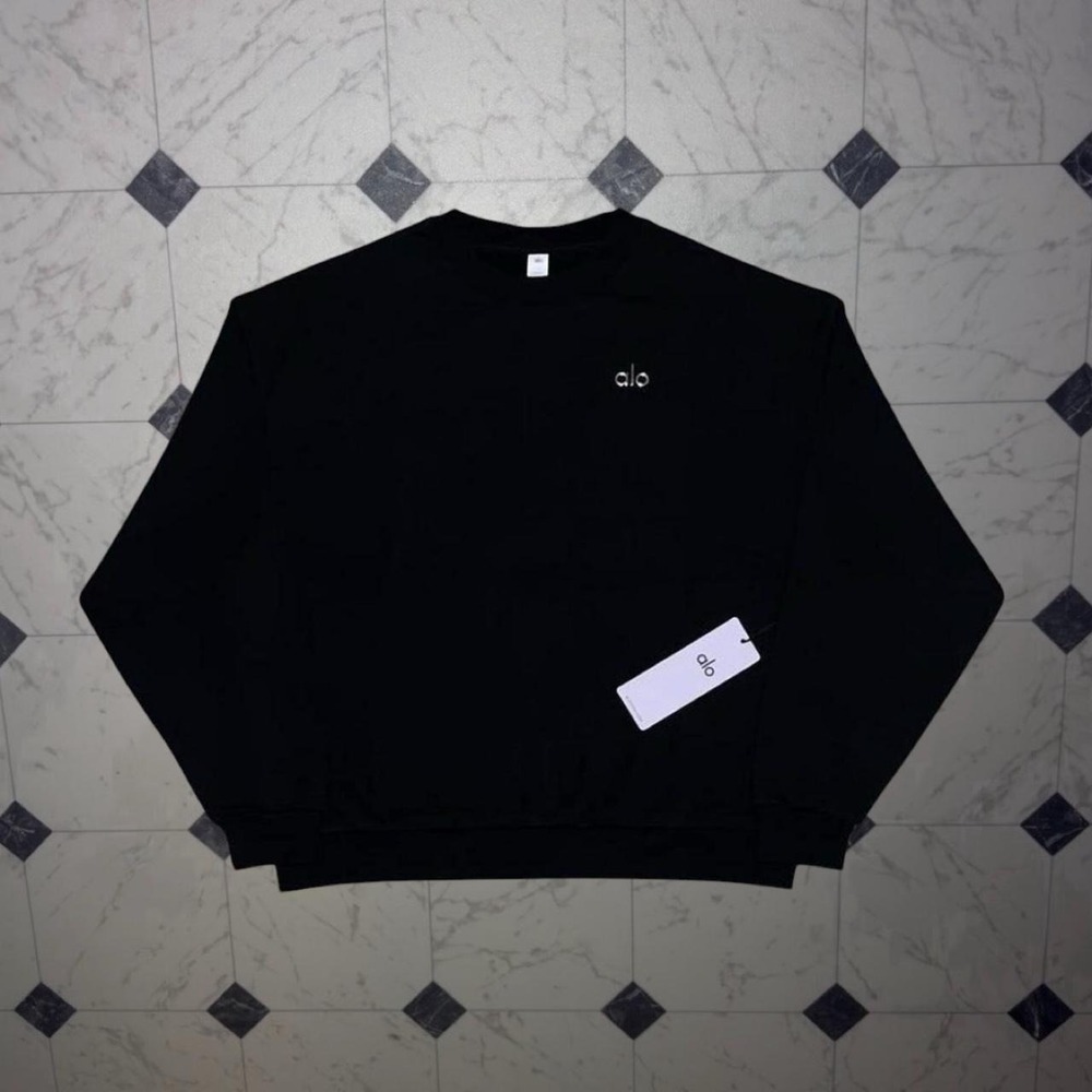 Alo Crewneck Black Sweatshirt Women's Pullover NWT Size S